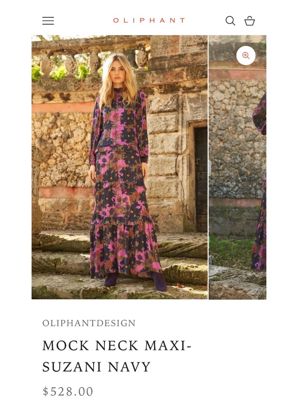 Oliphant Floral Maxi Dress - Navy and Pink - Picture 9 of 9